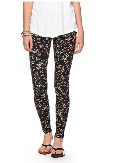 Empyre Black Floral Print Leggings at zumiez.com, $8 (on sale!)