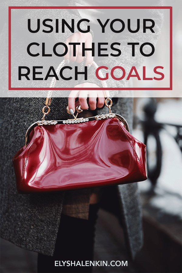 Using your clothes to reach goals. Women's red patent leather handbag with rhinestone. 